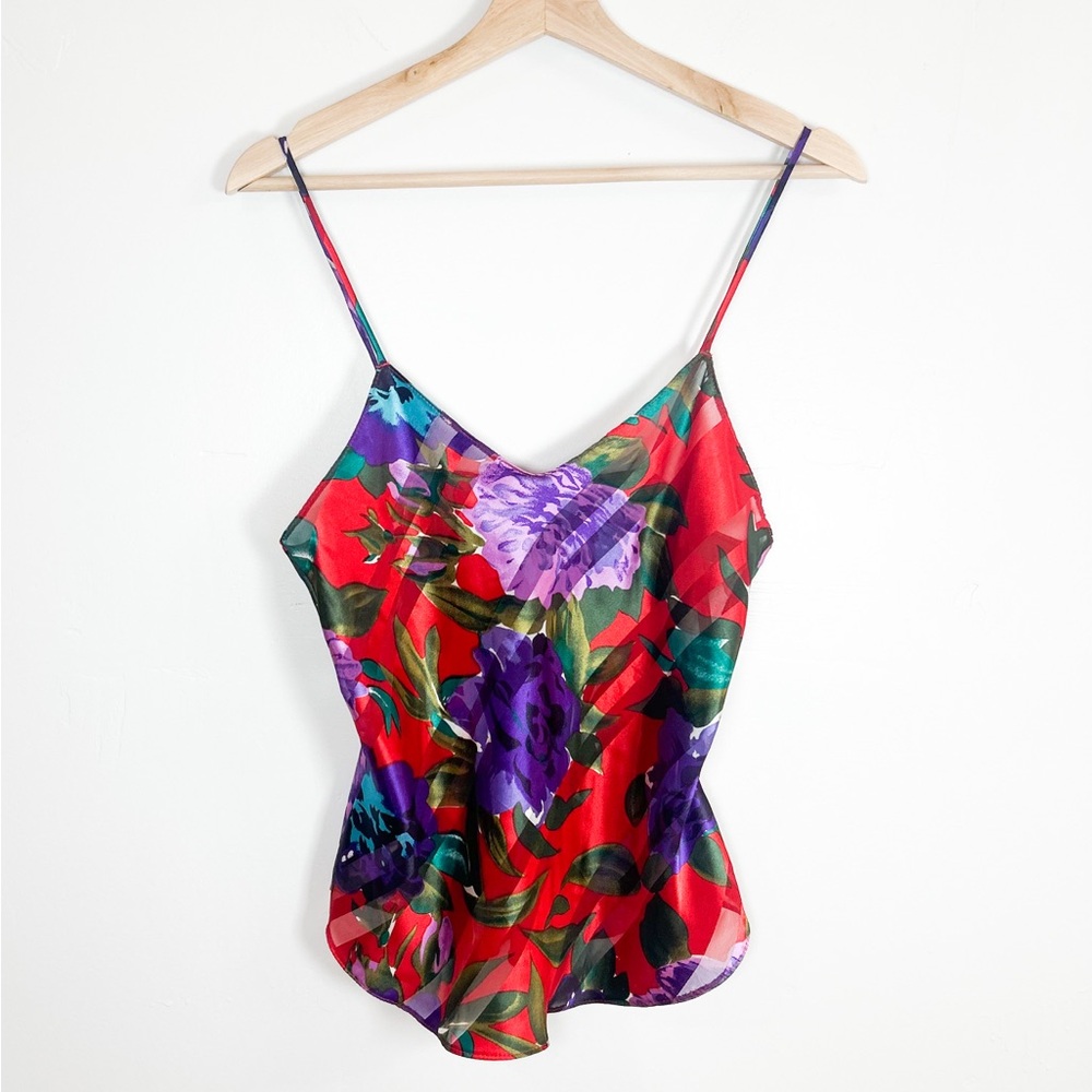 Vintage lucie Ann II made in USA floral slip top
